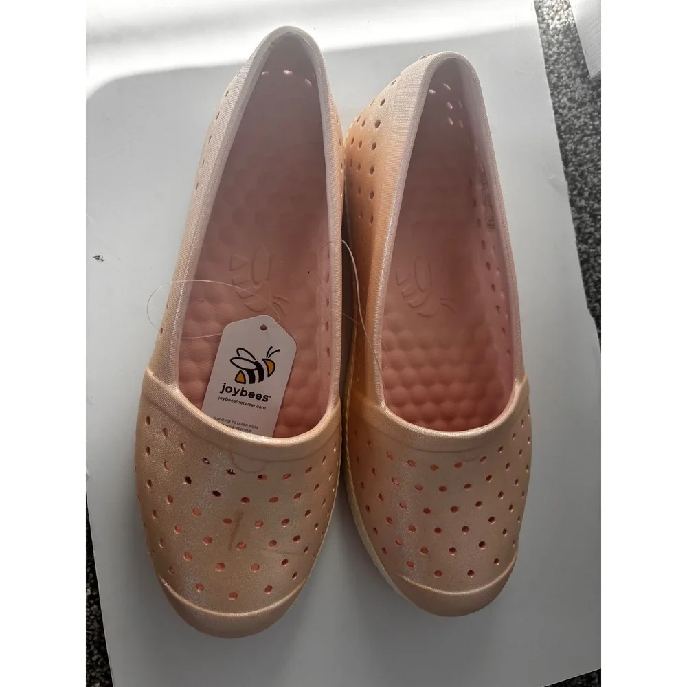 Joybees Women's sparkly pink Espadrille Slip On Shoes Size 10 Casual Comfort NWT